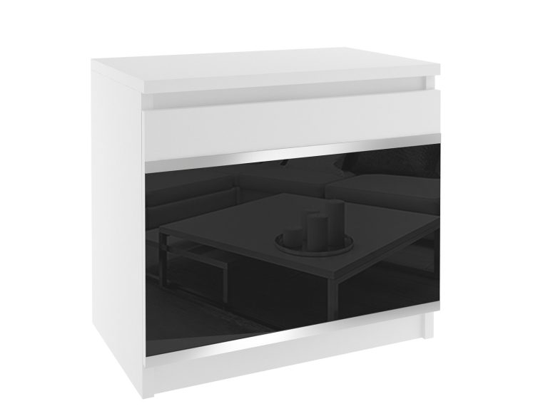 Noptiera Belini alb/negru BH SN1/1/W/W/4B/0
