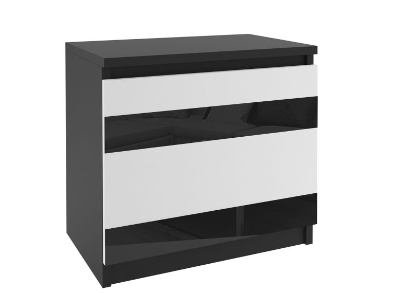 Noptiera Belini negru/alb MH SN1/0/B/W/B/0