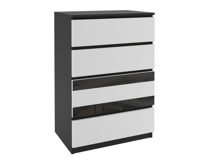 Comodă 51 Belini negru / alb MH KOM1/1/B/W/B/0