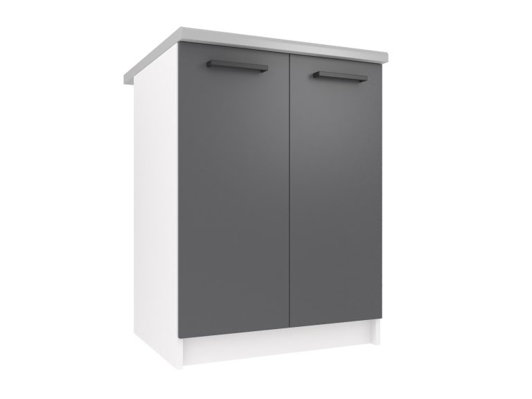 Dulap de bucătărie Belini inferior 60 cm gri cu blat TOR SD2-60/0/WT/SR/0/B1
