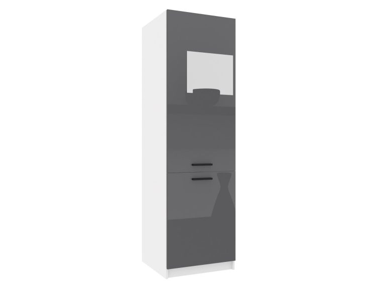 Corp  de bucatarie inalt Belini pentru frigider incorporabil 60 cm gri luciu INF SSL60/1/WT/S/0/B1
