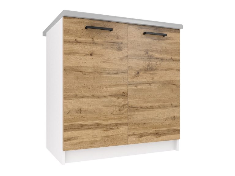 Corp de bucatarie Belini inferior 80 cm stejar wotan fara blat TOR SD80/0/WT/DW/BB/B1
