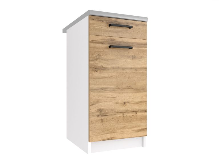 Corp de bucatarie inferior Belini cu sertare 40 cm stejar wotan cu blat TOR SDSZ1-40/1/WT/DW/0/B1
