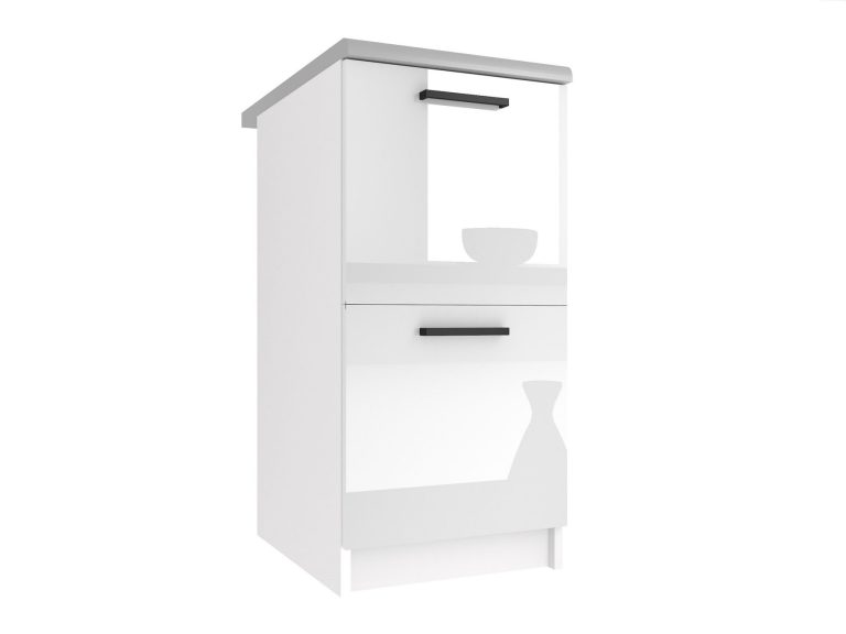 Dulap de bucătărie Belini inferior 40 cm alb lucios cu blat INF SD2-40/0/WT/W/0/B1
