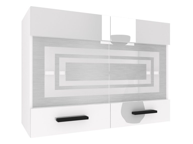 Corp de bucătărie superior Belini 80 cm alb lucios INF SGW80/3/WT/W/0/B1