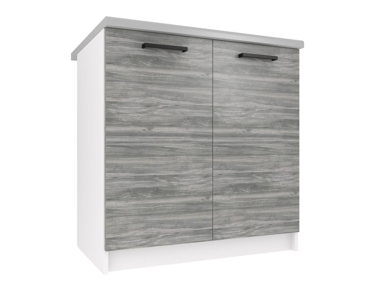 Corp bucatarie Belini inferior 80 cm gri antracit Glamour Wood fara blat TOR SD80/0/WT/GW1/BB/B1
