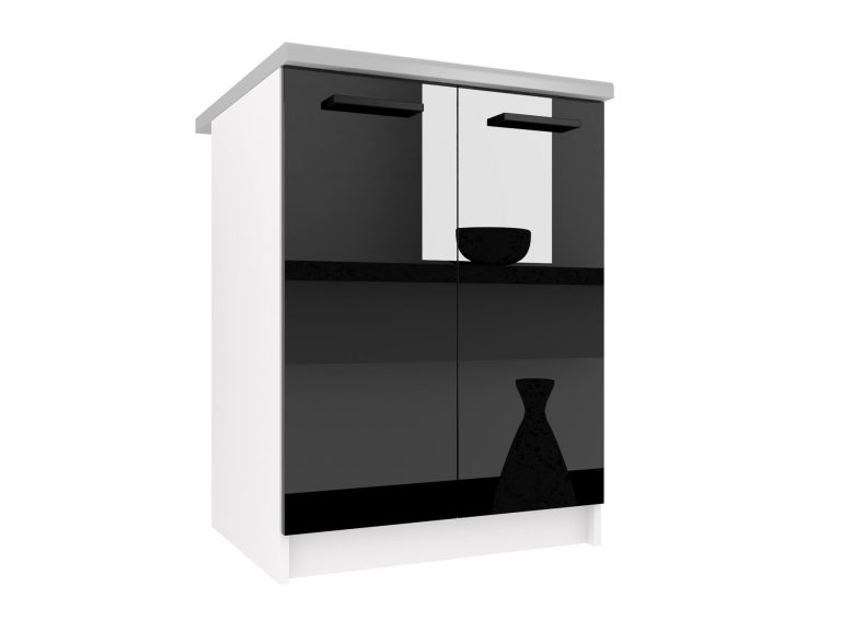Corp de bucatarie Belini inferior 60 cm negru lucios fara blat INF SD2-60/0/WT/B/BB/B1