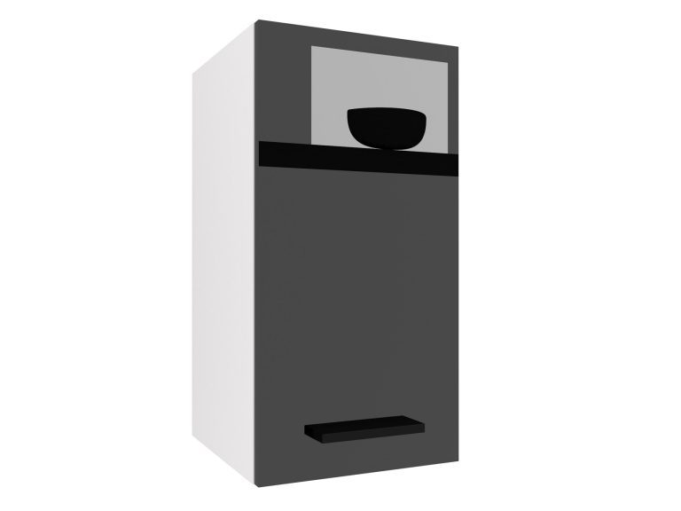 Corp de bucătărie superior Belini 30 cm negru lucios INF SG30/2/WT/B/0/B1