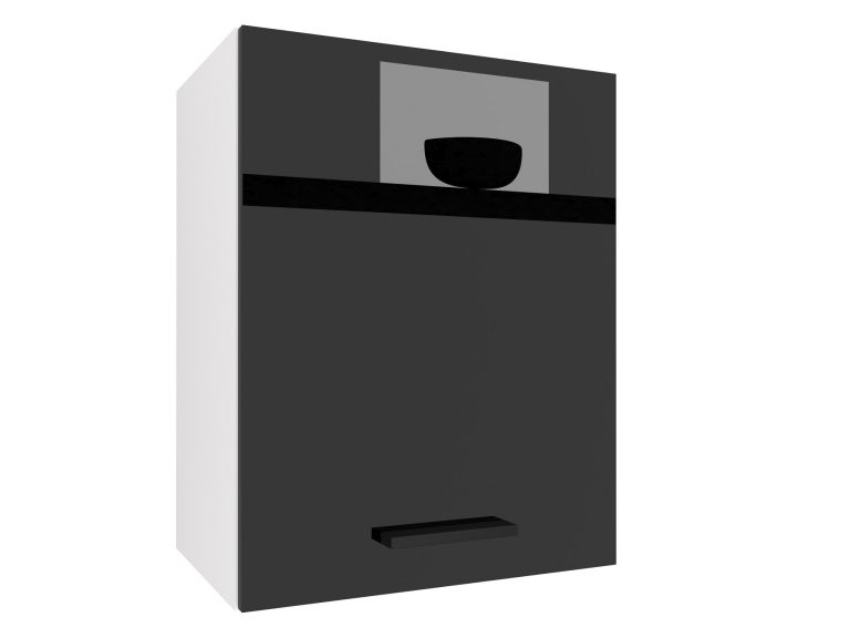 Corp de bucătărie superior Belini 45 cm negru lucios INF SG45/2/WT/B/0/B1