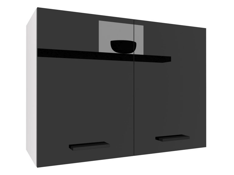 Corp de bucătărie superior Belini 80 cm negru lucios INF SG80/2/WT/B/0/B1
