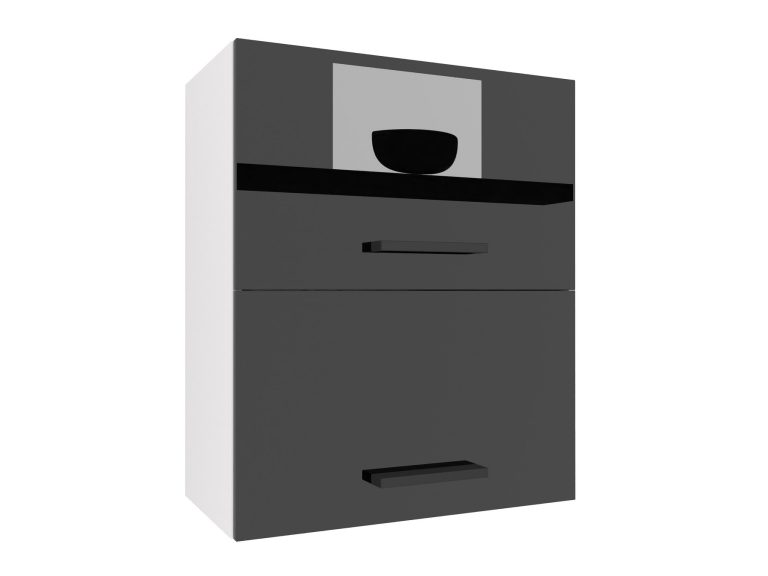 Corp de bucătărie Belini superior 60 cm negru lucios INF SGP2-60/2/WT/B/0/B1


