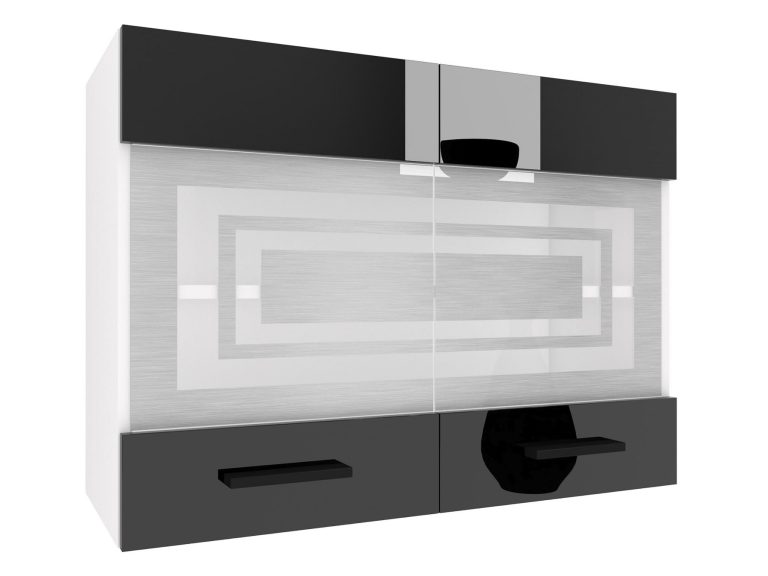 Corp de bucatarie superior Belini 80 cm negru lucios INF SGW80/2/WT/B/0/B1
