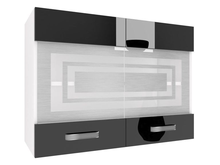 Corp de bucatarie superior Belini 80 cm negru lucios  INF SGW80/2/WT/B/0/F
