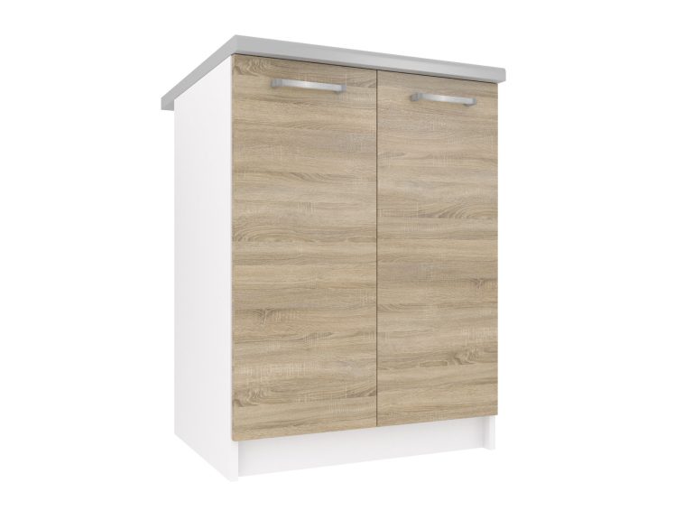 Corp de bucătărie Belini inferior 60 cm stejar sonoma cu blat TOR SD2-60/0/WT/DS/0/P