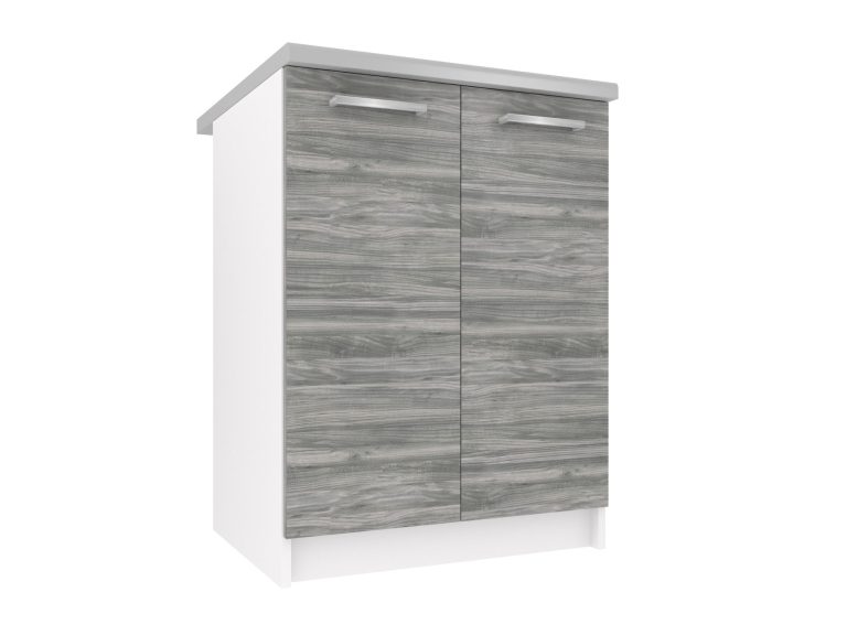 Corp bucatarie Belini Inferior 60 cm gri antracit Glamour Wood cu blat TOR SD2-60/0/WT/GW/0/E
