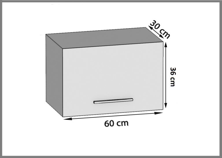 Corp de bucătărie Belini superior 60 cm gri antracit Glamour Wood TOR SGP60/2/WT/GW1/0/E
