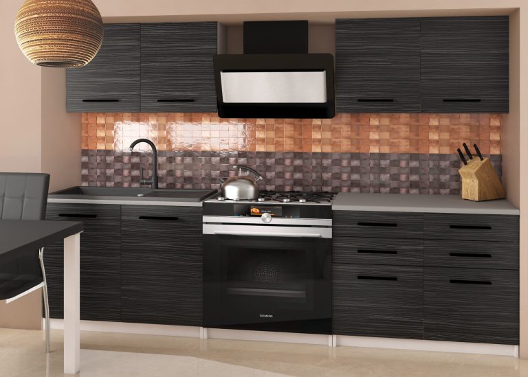 Mobila de bucatarie Belini 160 cm abanos regal fara blat TOR KOMPAKTO2/2/WT/HK/BB/B1 
