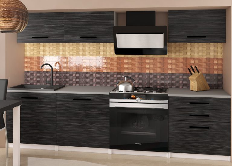 Mobila de bucatarie Belini 180 cm abanos regal fara blat TOR LAURENTINO2/3/WT/HK/BB/B1 