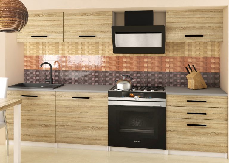 Mobila de bucatarie Belini 180 cm stejar sonoma cu blat OR LAURENTINO2/3/WT/DS/0/B1 