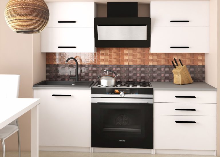 Mobila de bucatarie Belini 120 cm mat alb cu blat TOR ELEGANTA2/2/WT/WT/0/B1 