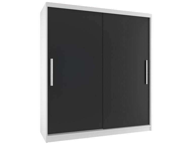 Dressing 133 cm Belini alb mat / negru mat cu usi glisante SI SZP2/2/W/B/0/AL