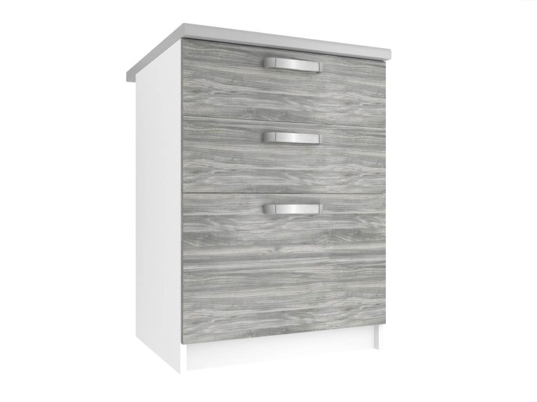 Corp de bucătărie inferior Belini cu sertare 60 cm gri antracit Glamour Wood
cu blat  TOR SDSZ60/1/WT/GW/0/U
