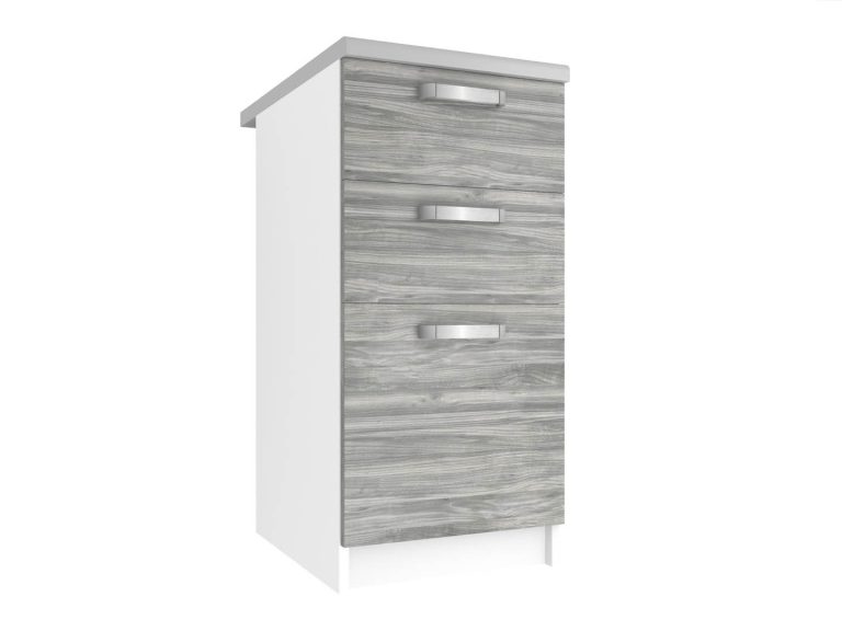 Corp de bucătărie inferior Belini cu sertare 40 cm gri antracit Glamour Wood cu blat TOR SDSZ40/0/WT/GW/0/U
