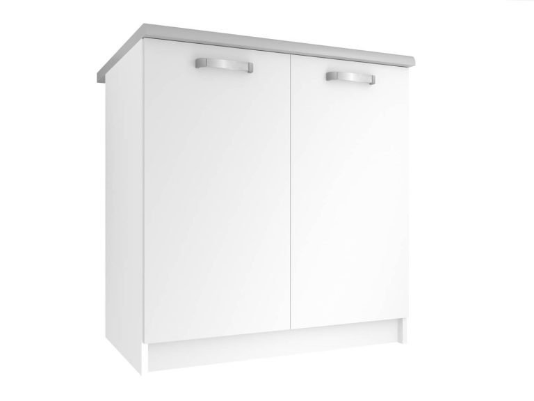 Corp bucatarie Belini inferior 80 cm alb mat
cu blat TOR SD80/0/WT/WT/0/U
