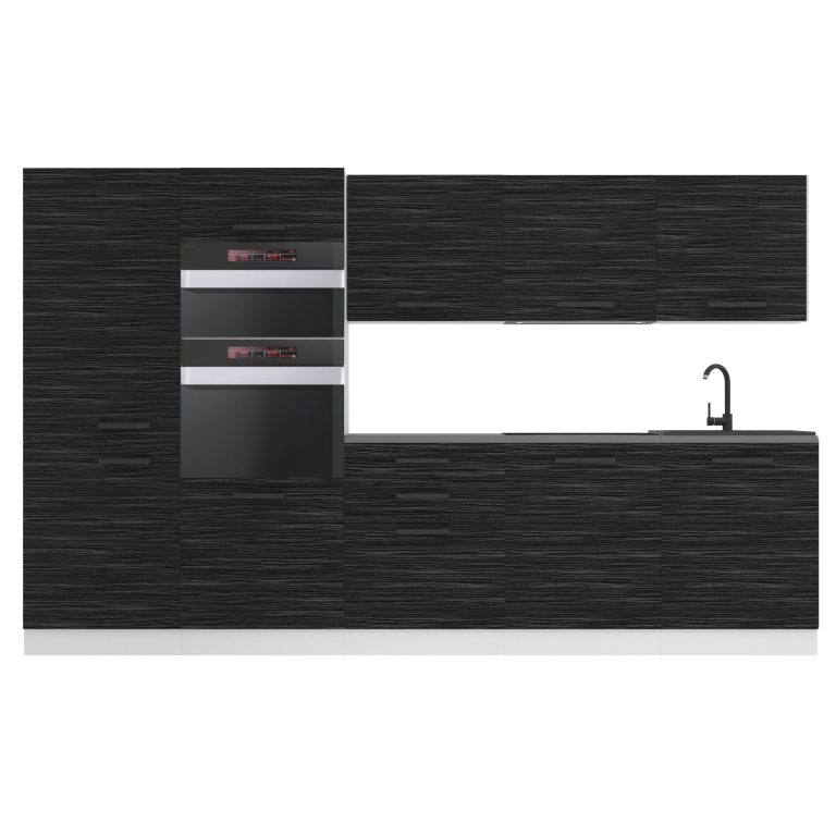 Mobila bucatarie Belini Premium Full Version 300 cm abanos regal cu blat TOR GRACE/0/WT/HK/B/B1