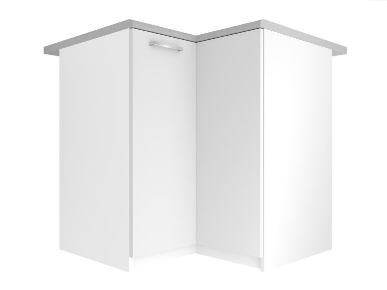Corp de bucatarie inferior colt Belini 90 cm mat alb fara blat TOR SNP90/2/WT/WT/BB/E
