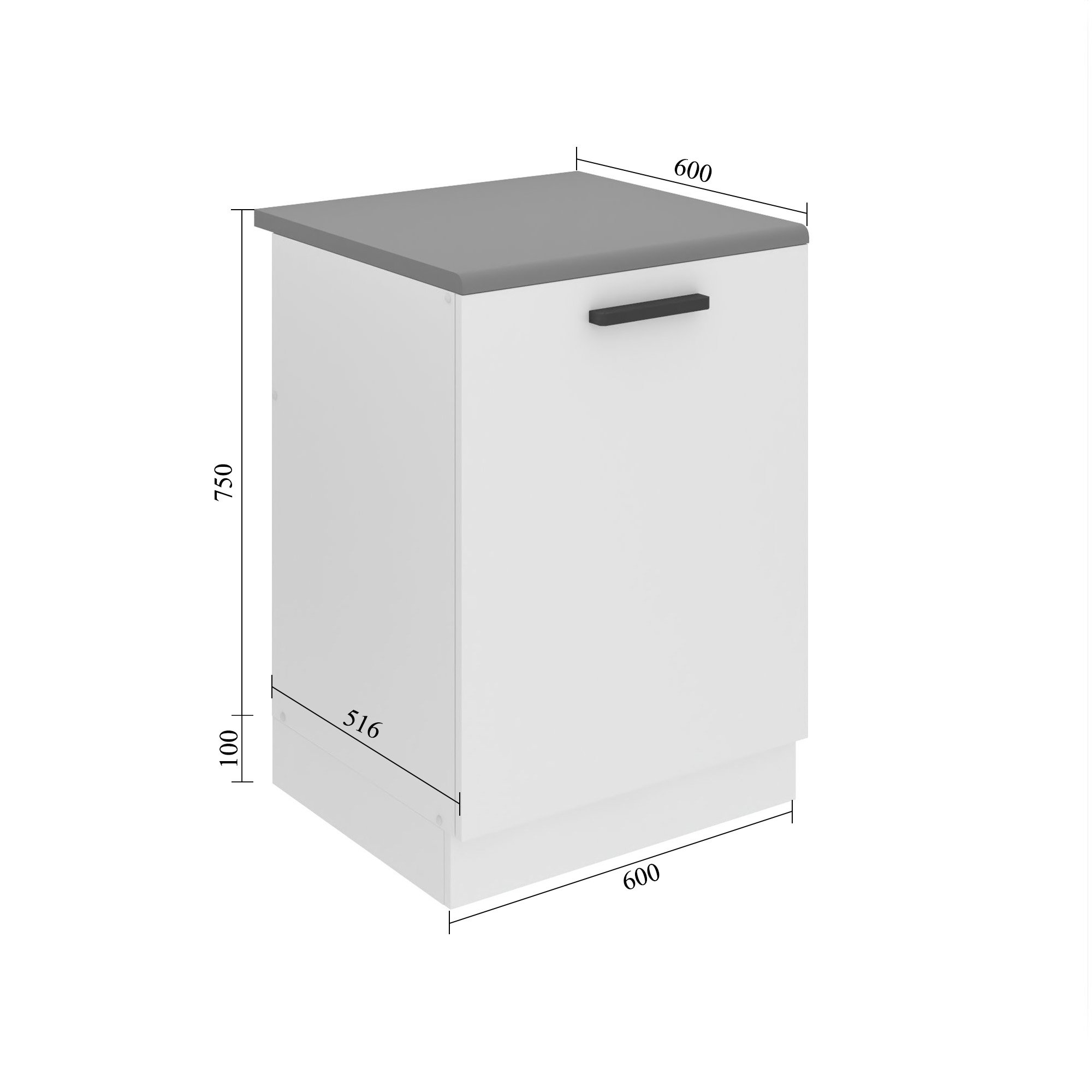Corp masca chiuveta de bucatarie Belini Premium Full Version 60 cm negru lucios cu blat INF SDZ60/0/WT/B/B/B1/PP
