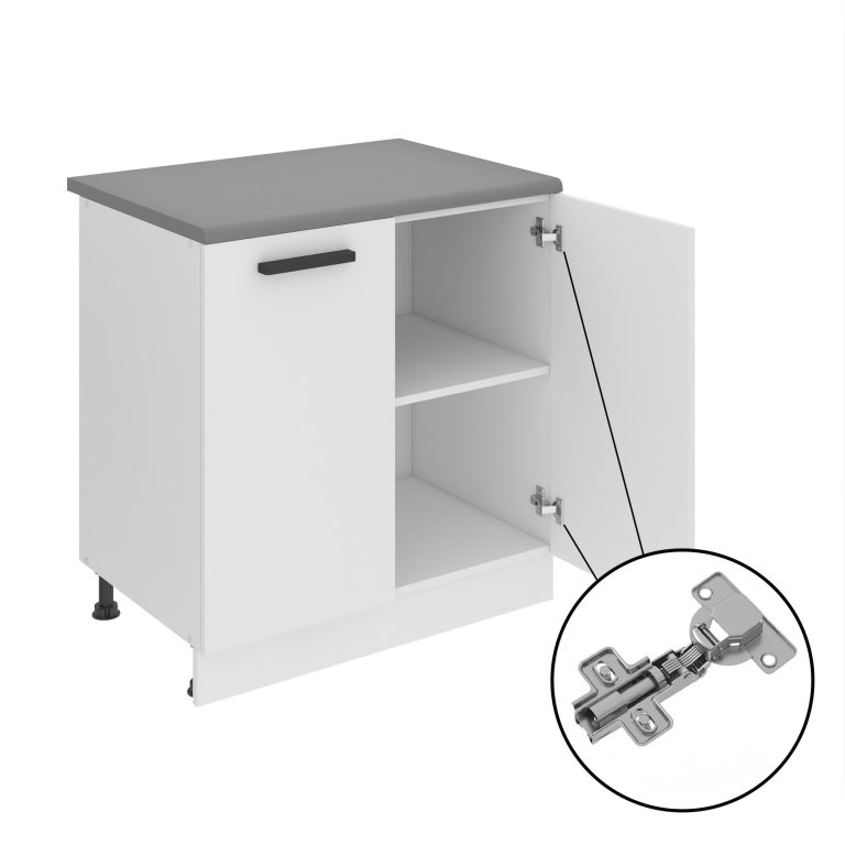Corp de bucatarie Belini Premium Full Version inferior 60 cm gri lucios cu blat INF SD60/0/WT/S/B/B1/PP
