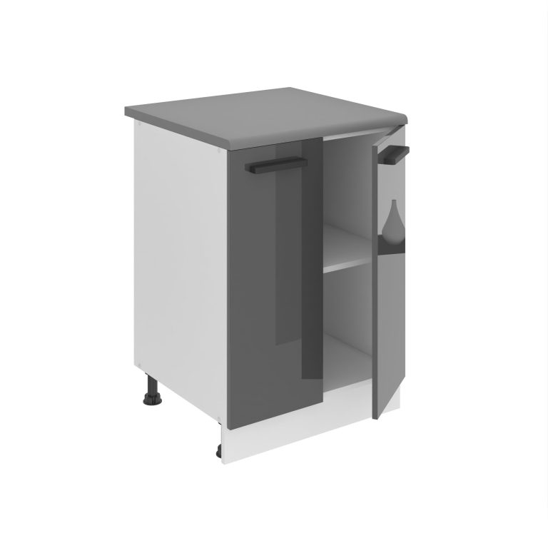 Corp de bucătărie Belini Premium Full Version inferior 60 cm gri luciu fără blat INF SD2-60/0/WT/S/0/B1/PP