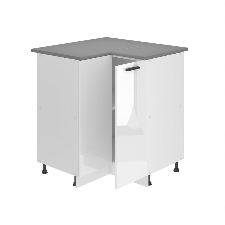 Corp de bucătărie Belini Premium Full Version colț inferior  90 cm alb lucios fără blat INF SNP90/0/WT/W/0/B1/PP
