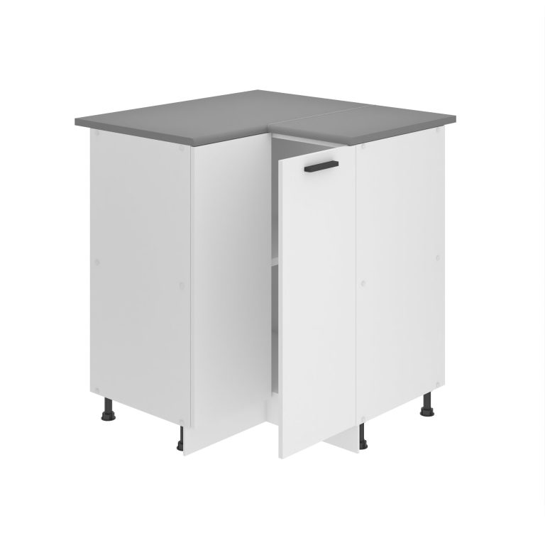 Corp de bucătărie Belini Premium Full Version colț inferior 90 cm mat alb fără blat TOR SNP90/0/WT/WT/0/B1/PP