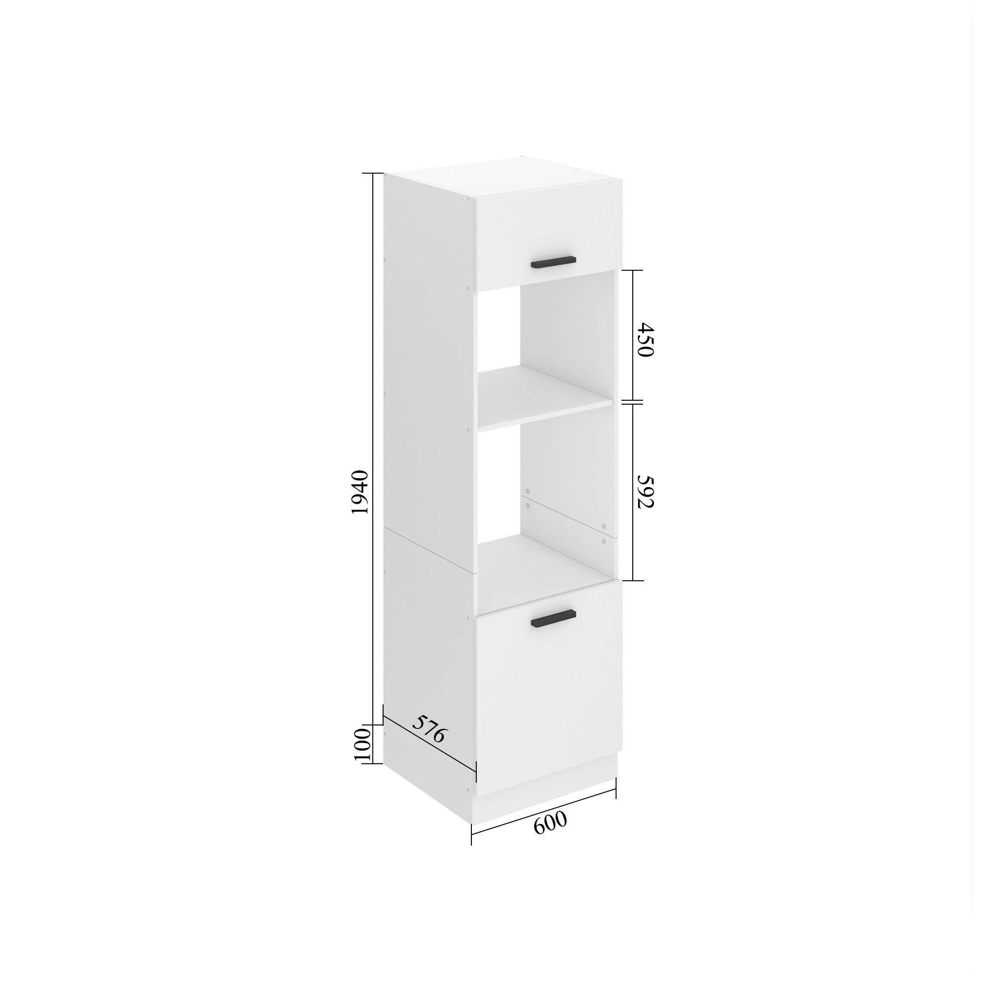 Corp de bucătărie Belini Premium Full Version colț inferior   60 cm alb mat TOR SSP60/0/WT/WT/0/B1/PP