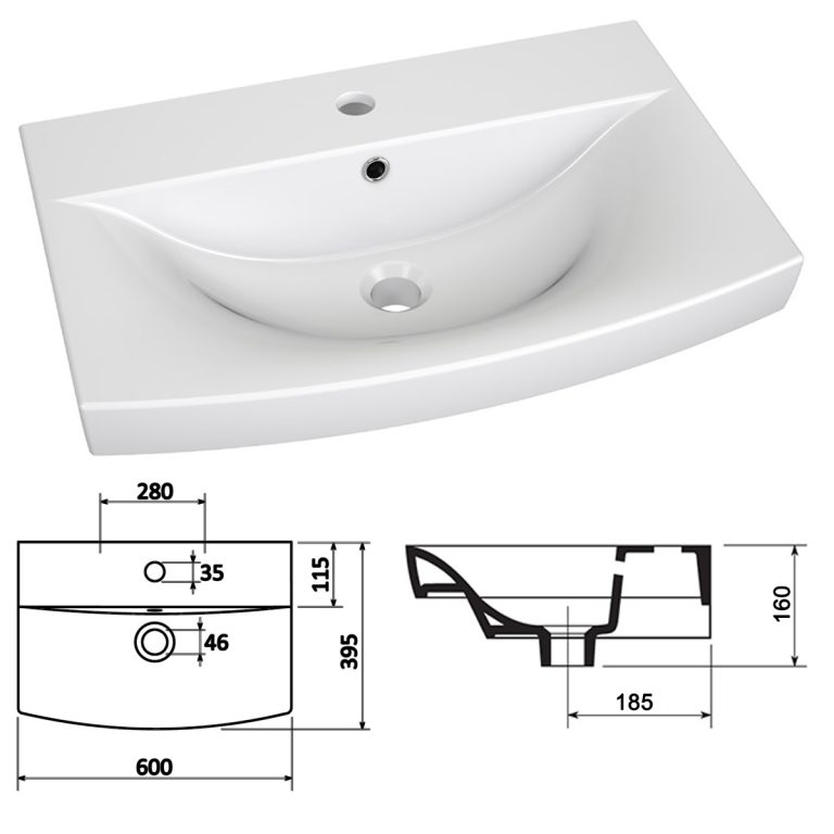 Set mobilă  de baie Belini Premium Full Version alb lucios / stejar wotan
 + chiuveta + oglinda + iluminare LED  GLA PM 3/0/W/WDW/0/MB/PP