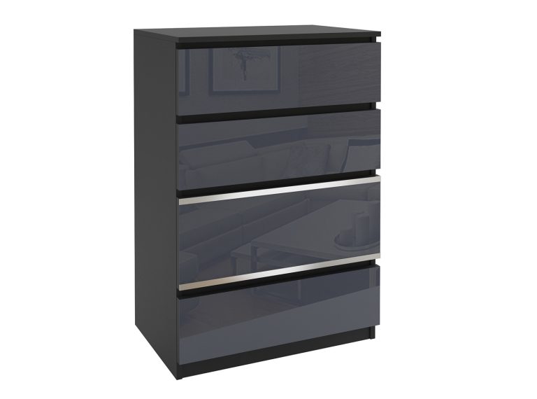 Comodă 7 Belini negru / gri BH KOM1/2/B/B/4S/0
