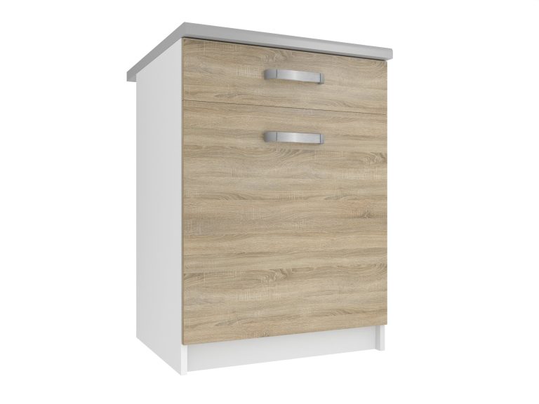 Corp de bucătărie Belini inferior cu sertare 60 cm stejar sonoma cu blat  TOR SDSZ1-60/0/WT/DS/0/U
 
