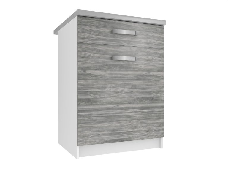 Corp de bucătărie Belini inferior cu sertare 60 cm gri antracit Glamour Wood cu blat TOR SDSZ1-60/0/WT/GW1/0/U
 