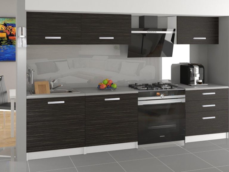 Mobila de bucatarie Belini 180 cm abanos regal fara blat TOR LAURENTINO2/3/WT/HK/BB/B1 