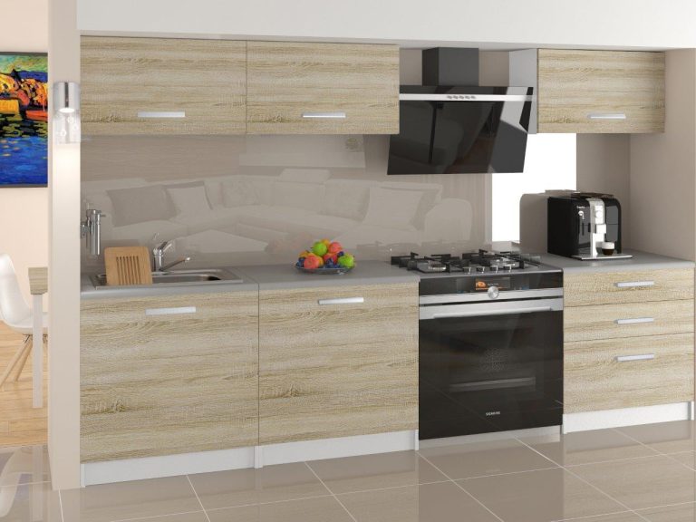 Mobila de bucatarie Belini 180 cm stejar sonoma cu blat OR LAURENTINO2/3/WT/DS/0/B1 