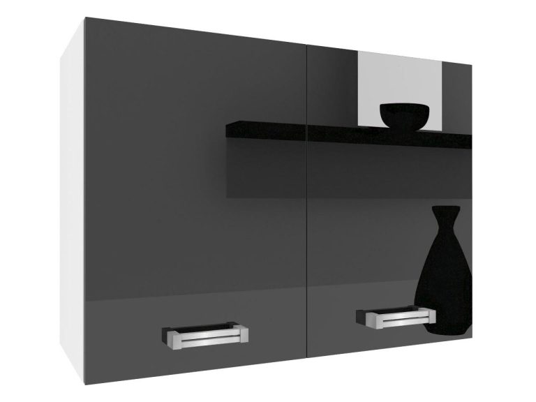 Corp de bucatarie superior Belini 80 cm negru lucios  INF SG80/1/WT/B/0/D