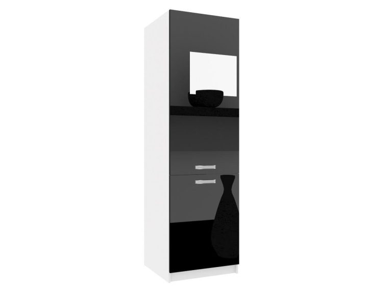 Corp de bucatarie Belini inalt pentru frigider incorporabil 60 cm negru lucios INF SSL60/1/WT/B/0/F1