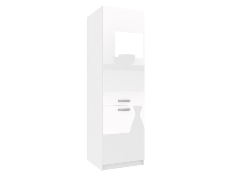 Dulap de bucatarie inalt Belini pentru frigider incorporabil 60 cm alb lucios INF SSL60/0/WT/W/0/F