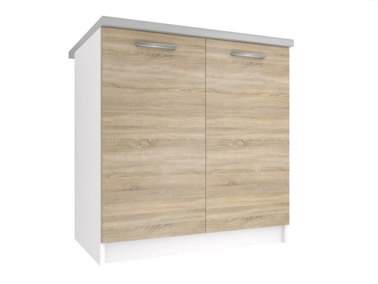 Corp de bucătărie Belini inferior 80 cm stejar sonoma cu blat TOR SD80/0/WT/DS/0/E