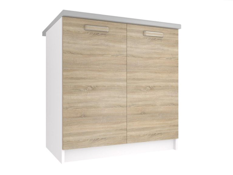 Corp de bucătărie Belini inferior 80 cm stejar sonoma cu blat TOR SD80/0/WT/DS/0/F