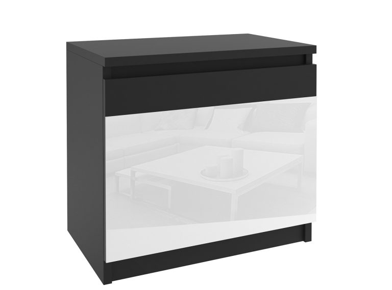 Noptiera Belini negru/alb SI SN1/0/B/B/W/0