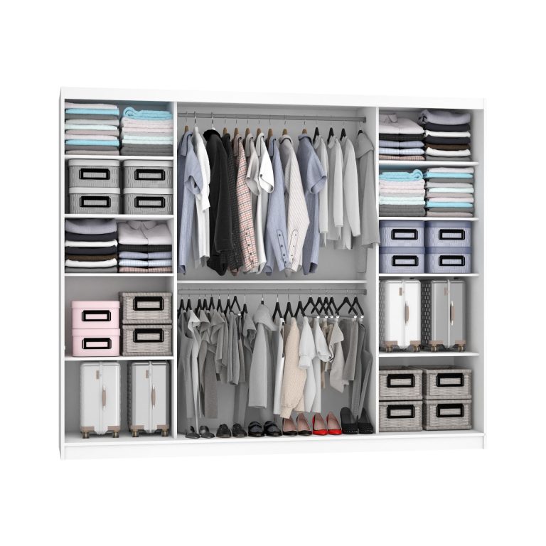 Dressing 232 cm cu oglindă, gri mat Producător MES PRIMO SZP4/2/1W/2SR1L/0/AL