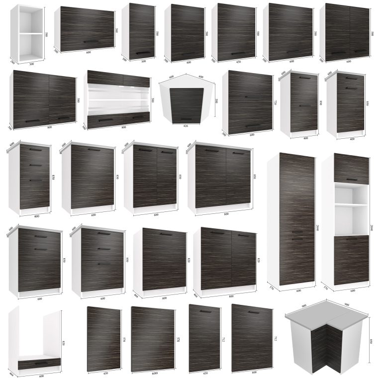 Corp bucatarie Belini inferior 60 cm abanos regal fara blat TOR SD60/0/WT/HK/BB/B1